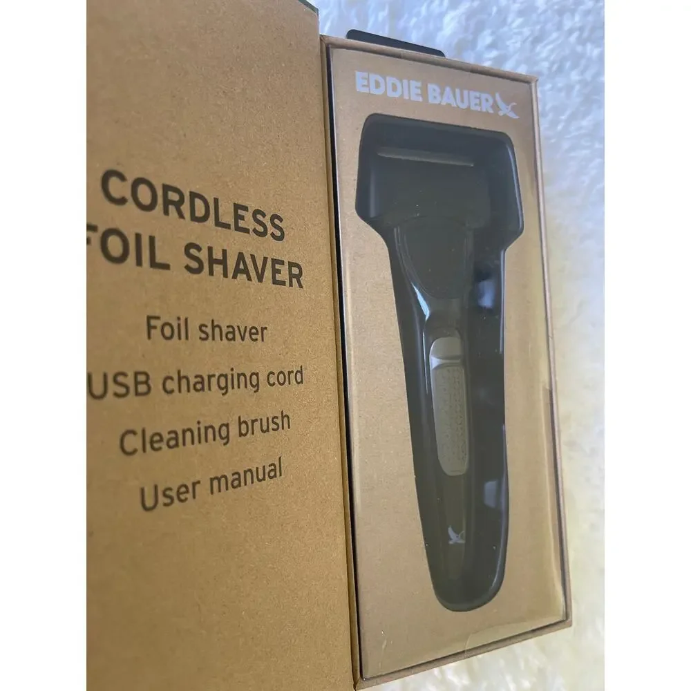 Eddie Bauer Cordless Foil Shaver Rechargeable Grooming Razor Ergonomic Grip NEW